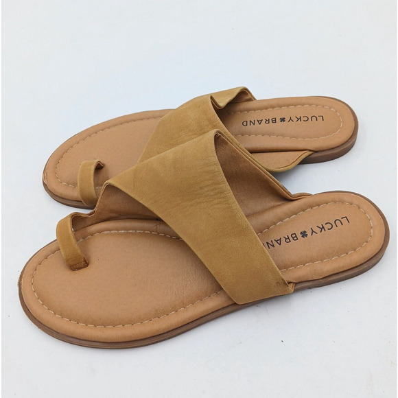 Lucky Brand Shoes - Lucky Brand Leather Slip on Tan Sandal‎ Shoe Size 9M 39